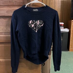 Markus Lupfer Sequined Heart Merino Jumper s size